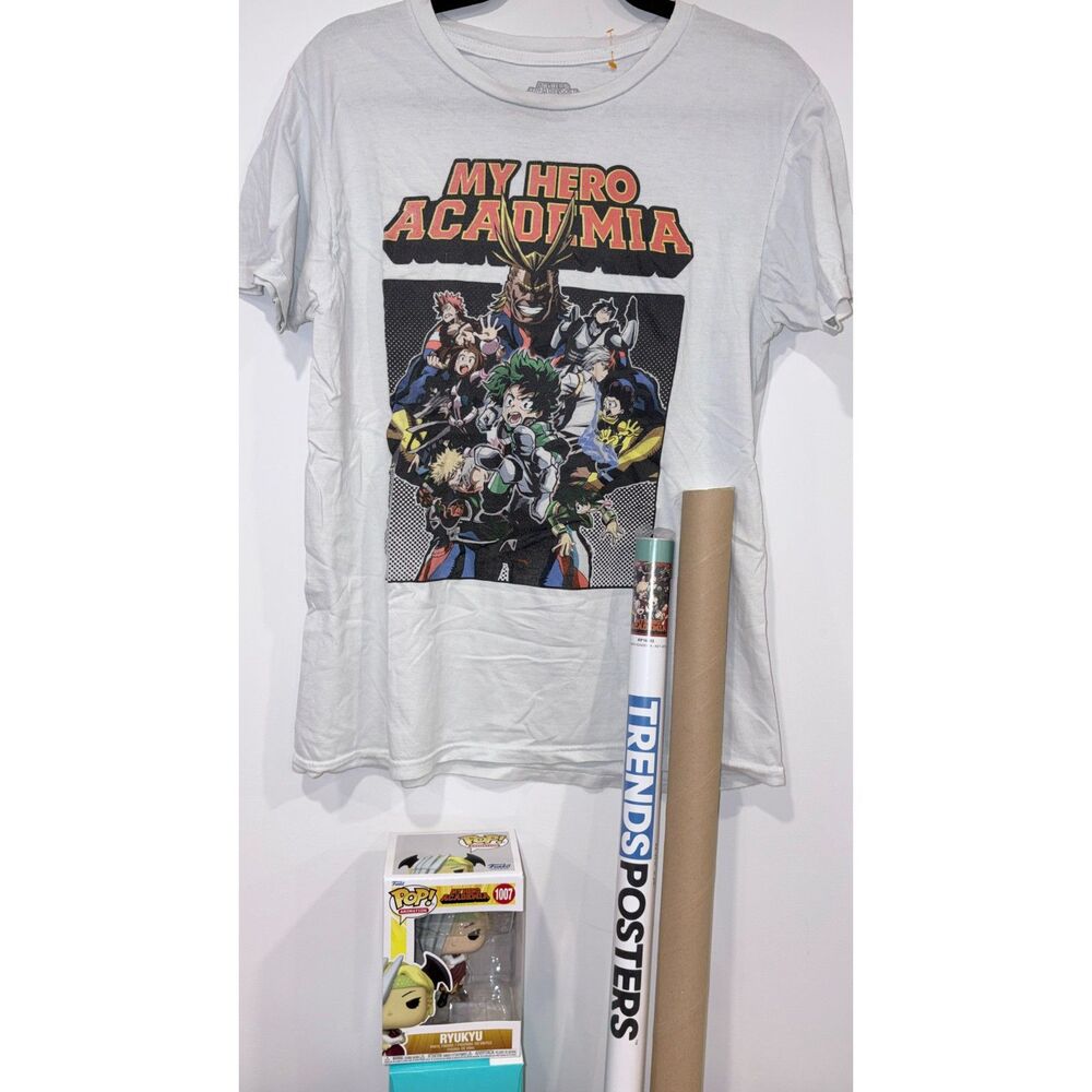 My Hero Academia Bundle Shirt Size M, Poster & Ryukyu Funko Pop #1007